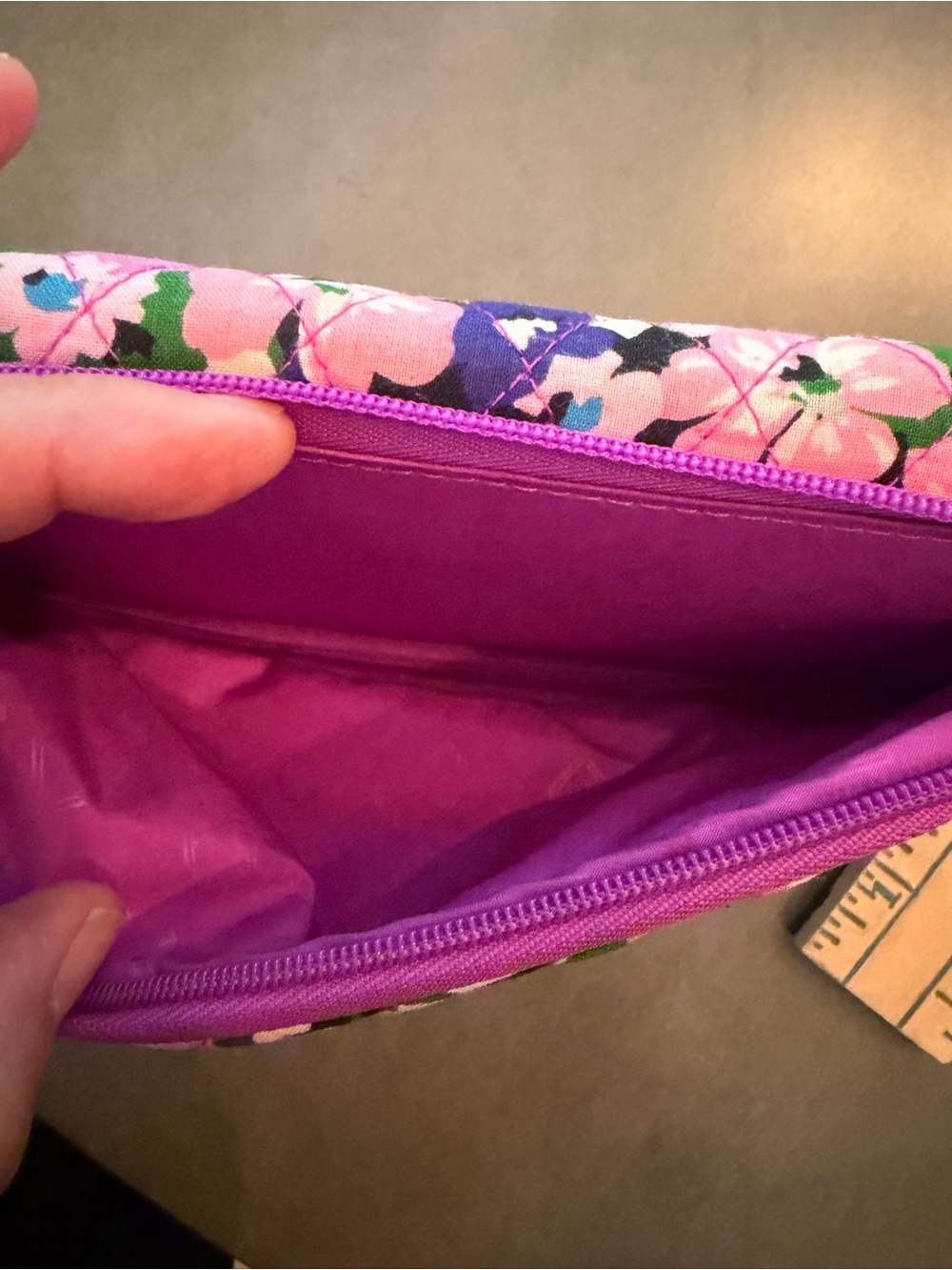 Vera Bradley Pink Floral Quilted Clutch Wallet Cottagecore Preppy - Picture 7 of 7